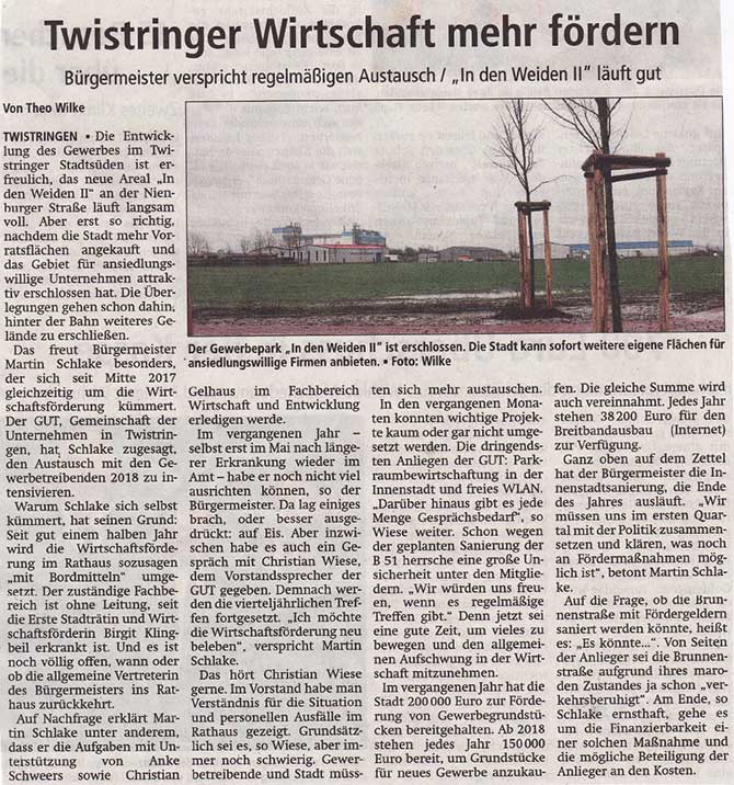 Kreiszeitung 22. Januar 2018